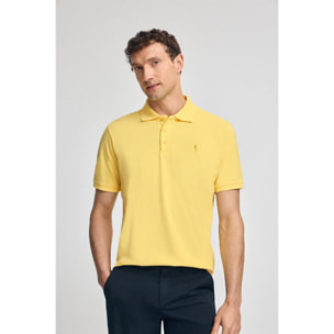 Polo giallo chiaro a maniche corte in piquet con ricamo Rigby Best