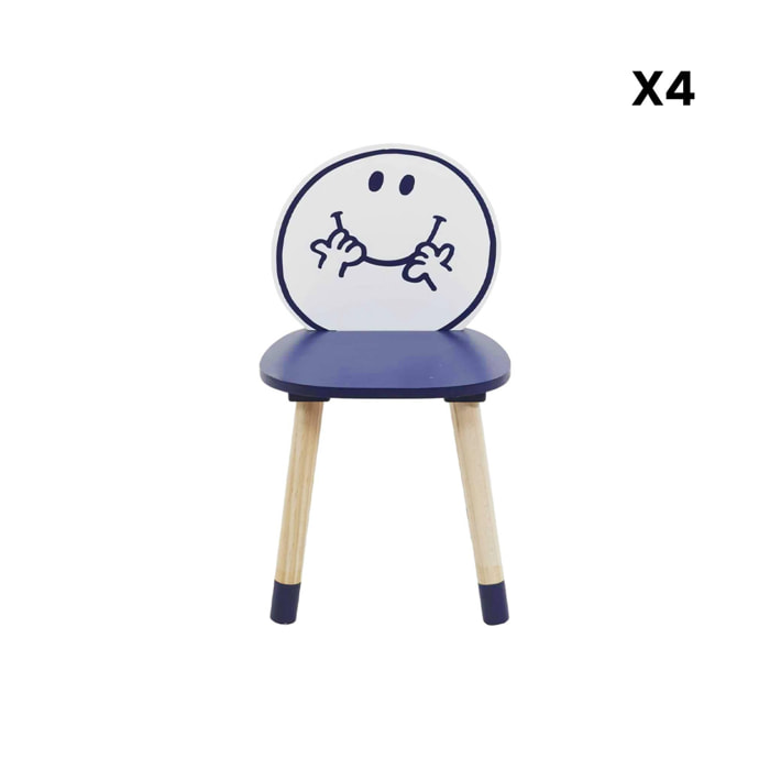 Table pour enfant avec pot à crayon + 4 chaises Monsieur Heureux collection Monsieur Madame