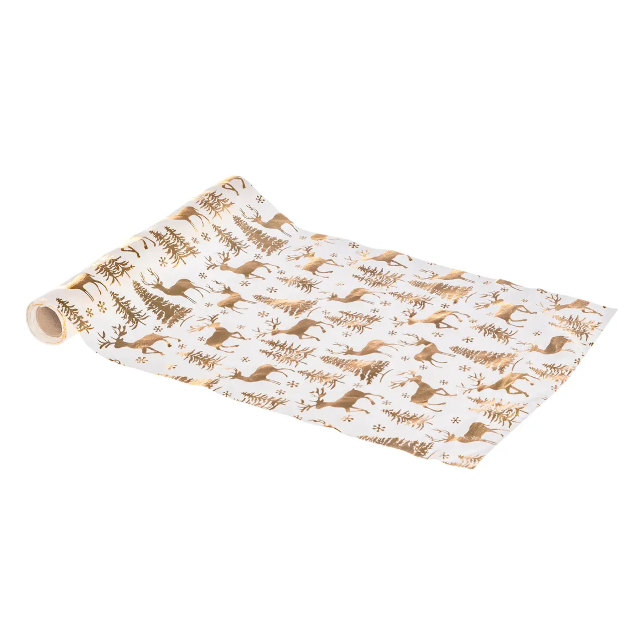 TISSU FORET BLANC OR 28X300CM