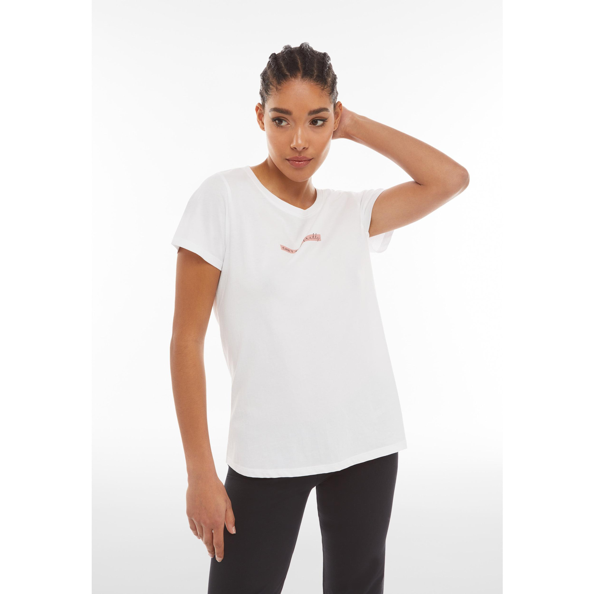 T-shirt donna in cotone pima con micro stampe