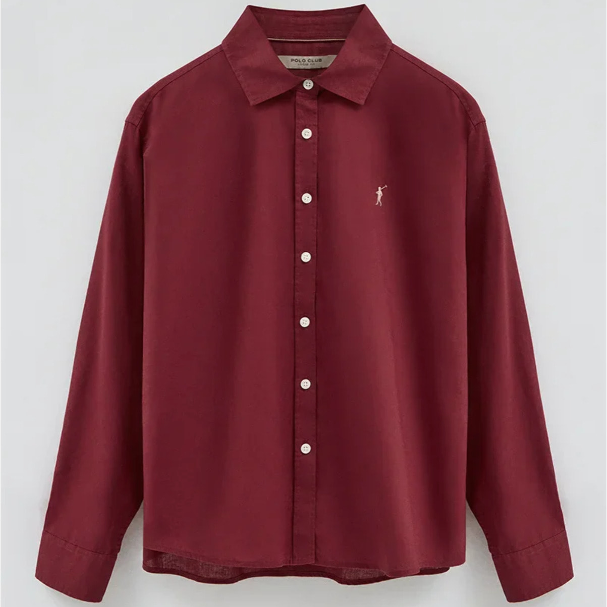 Camicia cotolino vinaccia dal fit ampio con ricamo Rigby Go