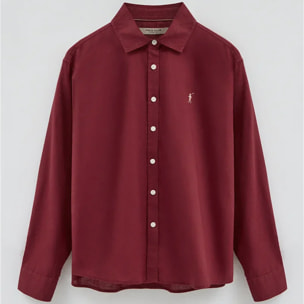 Camicia cotolino vinaccia dal fit ampio con ricamo Rigby Go