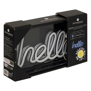 Tube néon à poser led "Hello" bleu L 23cm