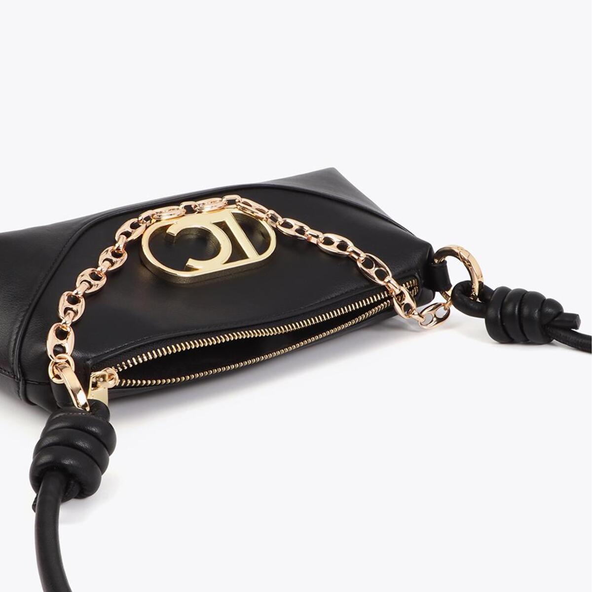 Borsa a tracolla con manico annodato e parte inferiore