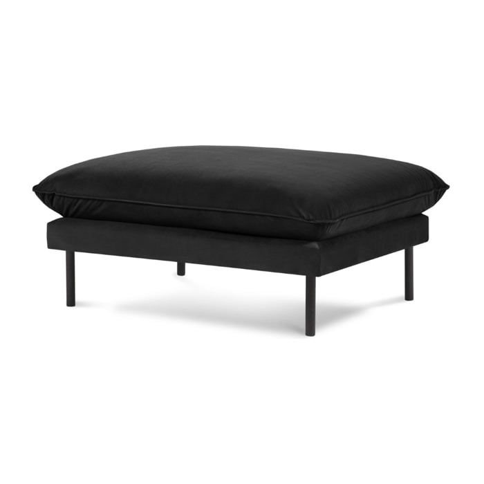 Pouf "Vienna" en velours noir