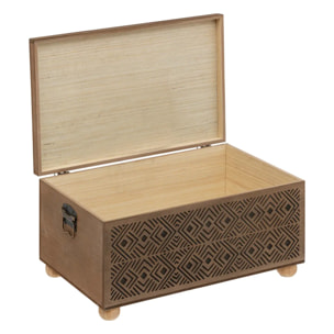 Lot de 2 malles "Exotic Panama" L41/51cm caramel