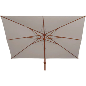 Parasol déporté carré inclinable Melhia 3x3 m acajou/lin