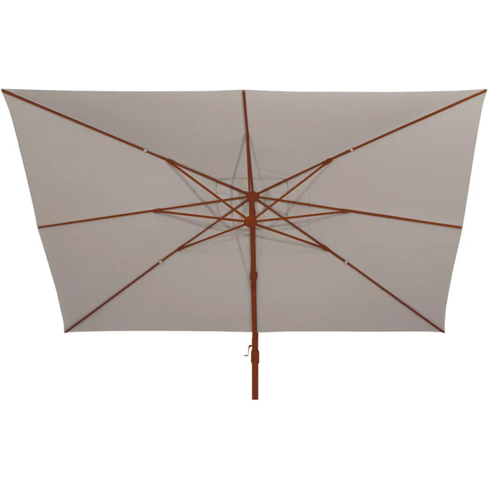 Parasol déporté carré inclinable Melhia 3x3 m acajou/lin