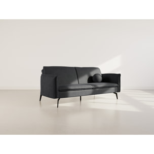 Lexie - Canapé convertible clic-clac 2 places en velours côtelé - Noir