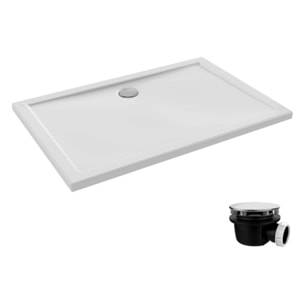 Receveur de douche 120 x 80 Gaspard extra-plat céramique + Bonde
