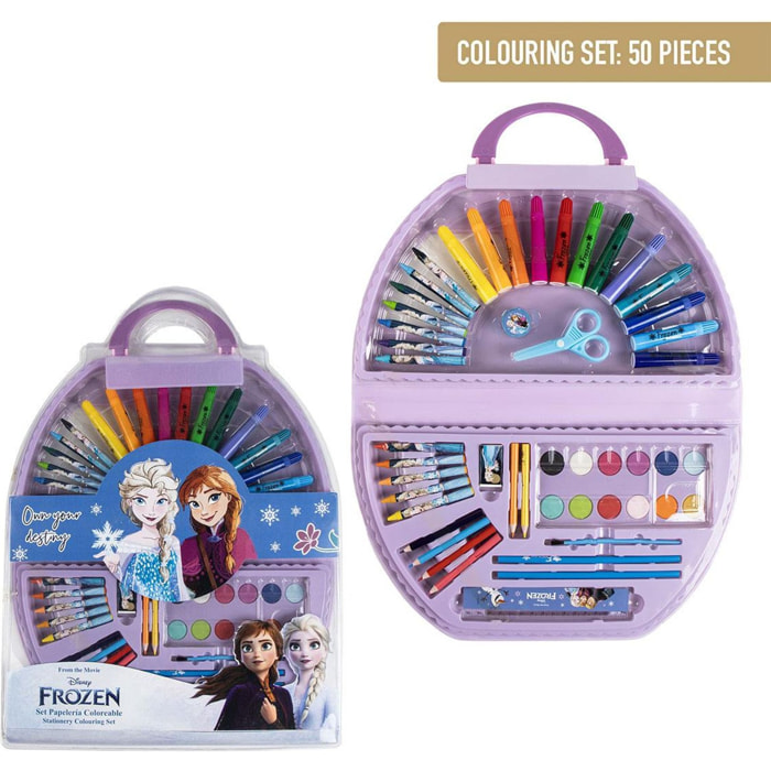 Set Papelería Coloreable 50 Piezas Frozen