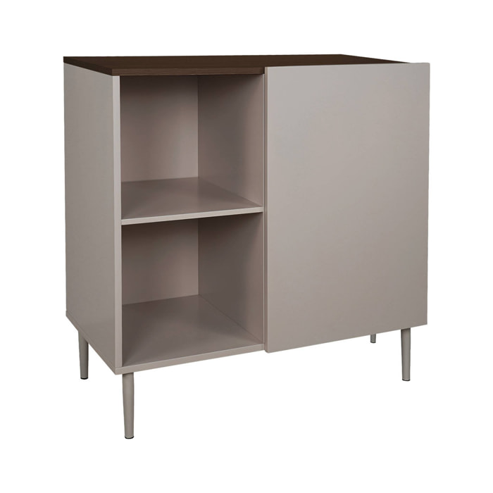 Buffet, meuble de rangement métal et décor bois 1 porte 80cm ASHTON