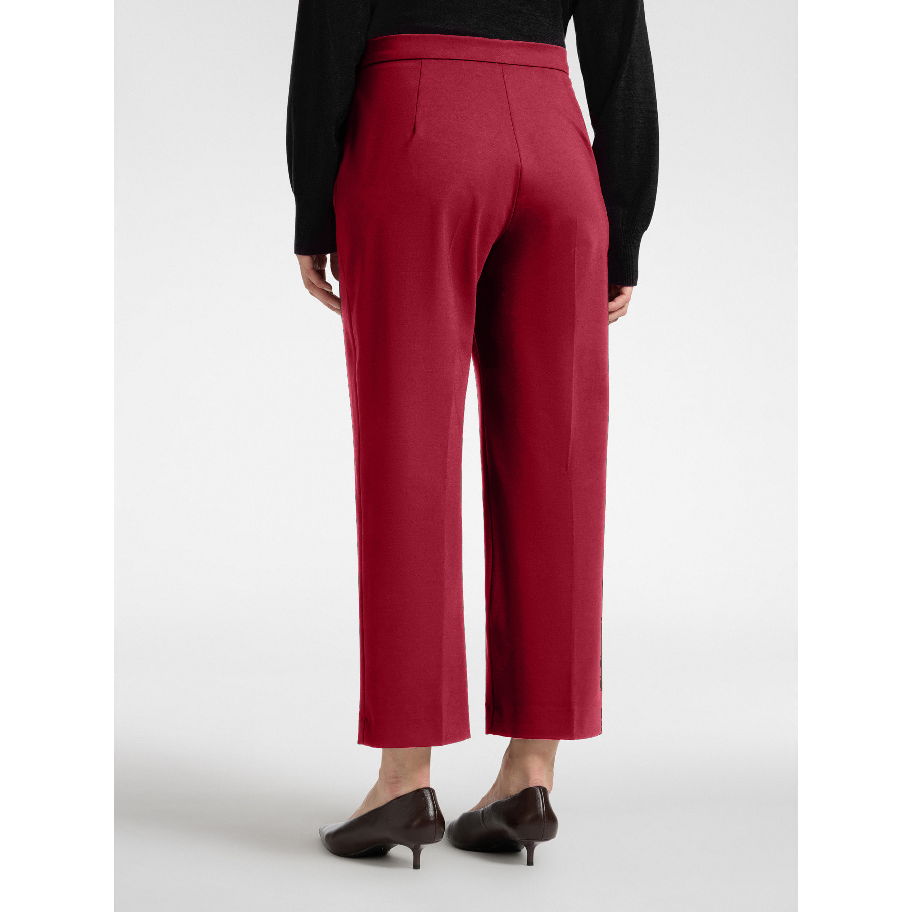 Elena Mirò - Pantaloni chinos in punto milano misto viscosa - Bordeaux