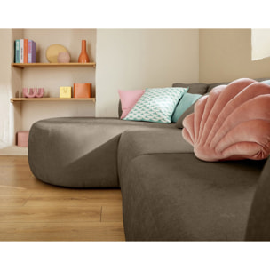 Ikare - module d'assise méridienne gauche - en tissu - Taupe