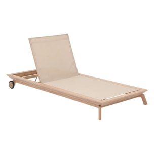 Lit de piscine "Manissa" beige aluminium et polyester