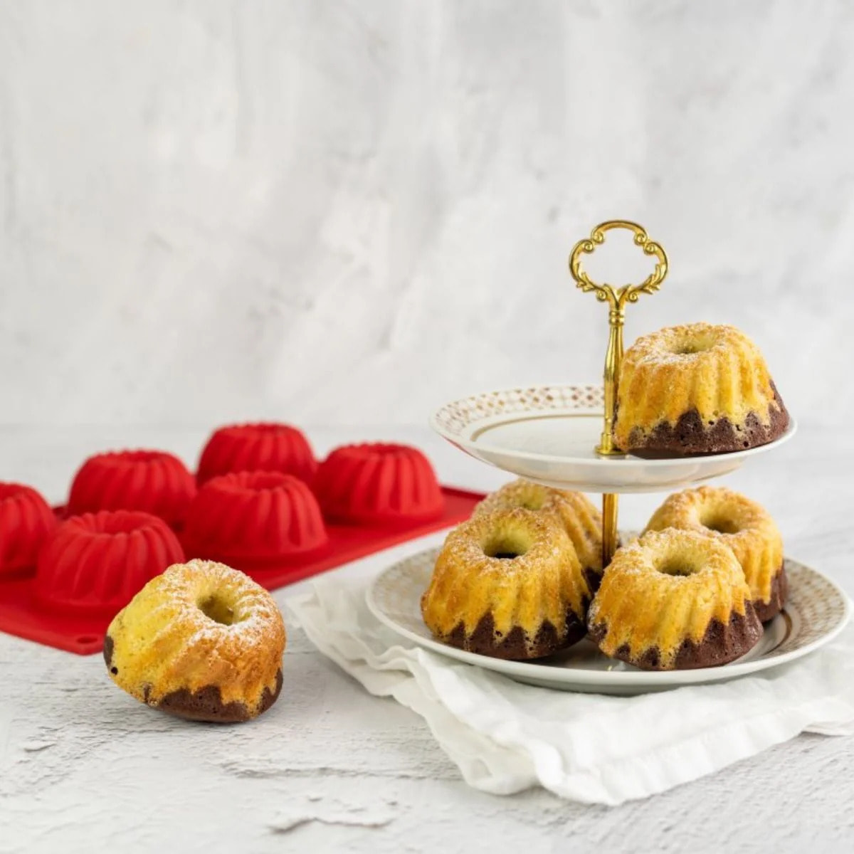 Lot de 2 moules à kougelhofs 6 empreintes 30 x 18 cm Dr.Oetker Flexxibel Love