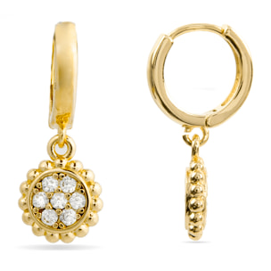 Pendientes de Circonita Brillante acabados en oro amarillo de 18k