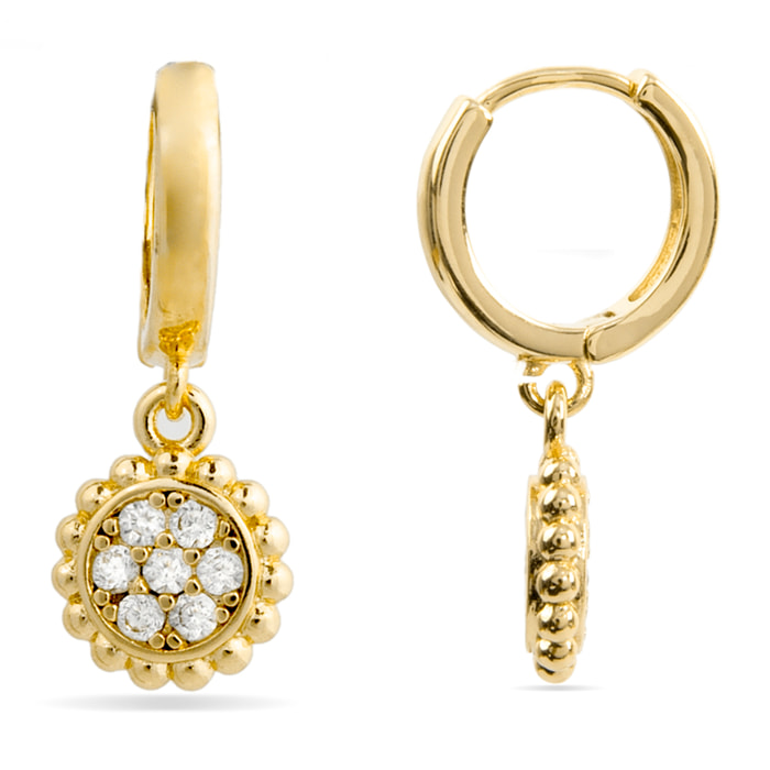 Pendientes de Circonita Brillante acabados en oro amarillo de 18k