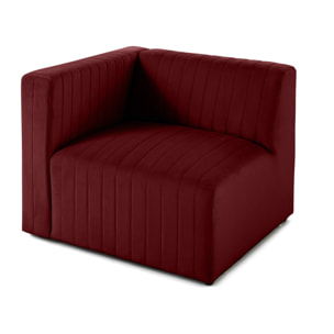 Nova - module d'assise gauche - en velours - Rouge