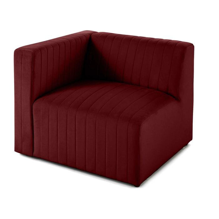 Nova - module d'assise gauche - en velours - Rouge