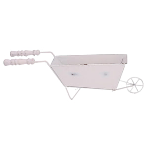 Svuotatasche in metallo a forma di carriola bianco cm30,5x10h7,5