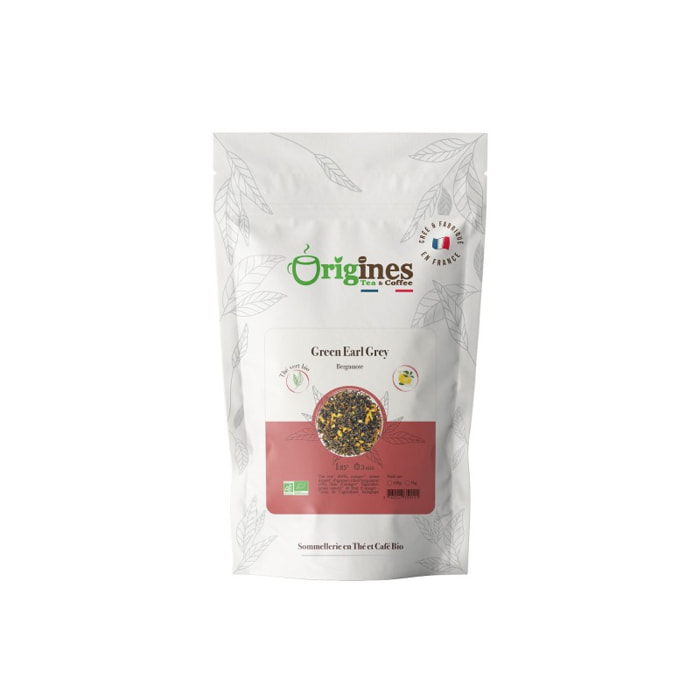 Green Earl Grey - Thé vert Bio bergamote - Sachet 100g