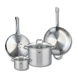 Ensemble de 2 Poêles de cuisson 28 et 32 cm et 2 faitouts 16 et 26 cm Elo Profi Citrin