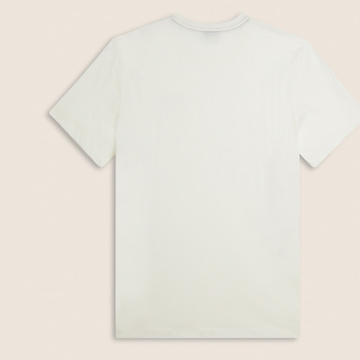 T-shirt con piccola stampa college e inserti mélange