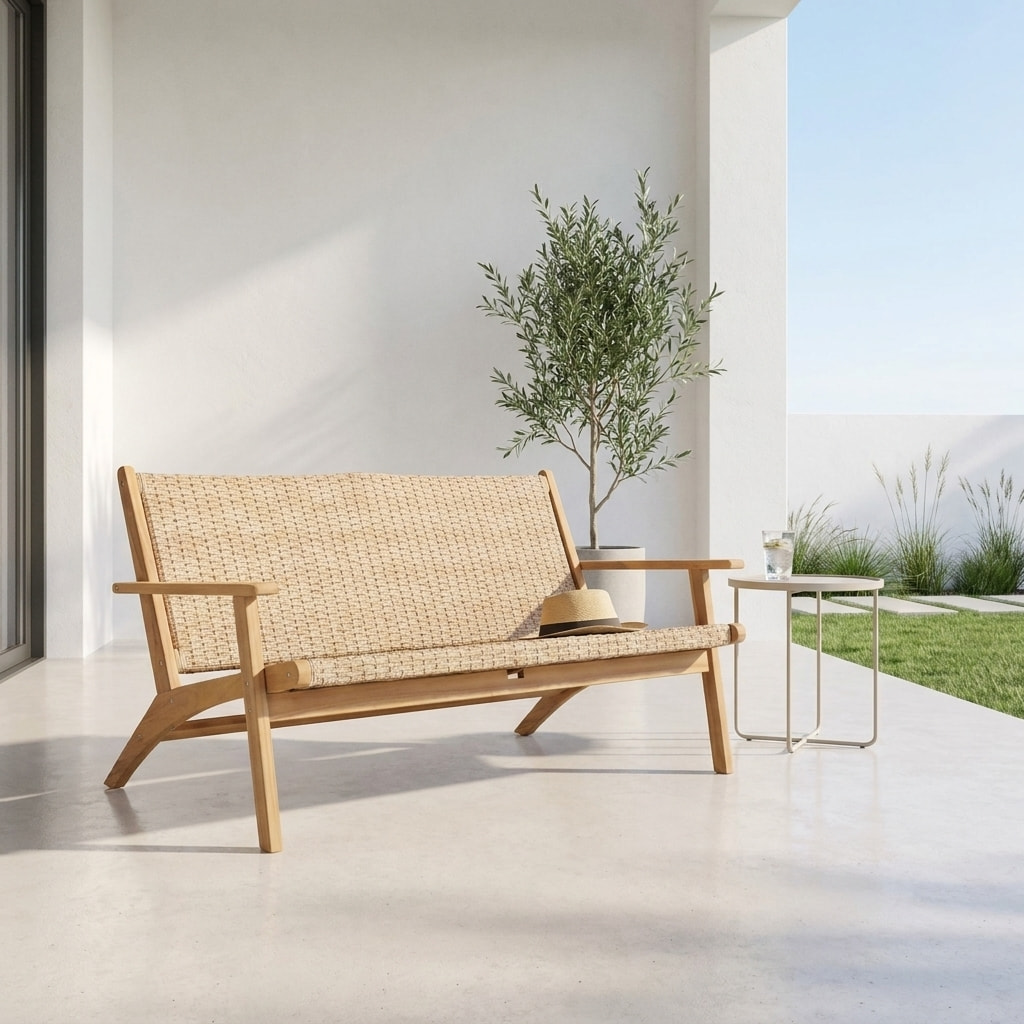 Banc de jardin bois d'acacia 2 places BELIZE