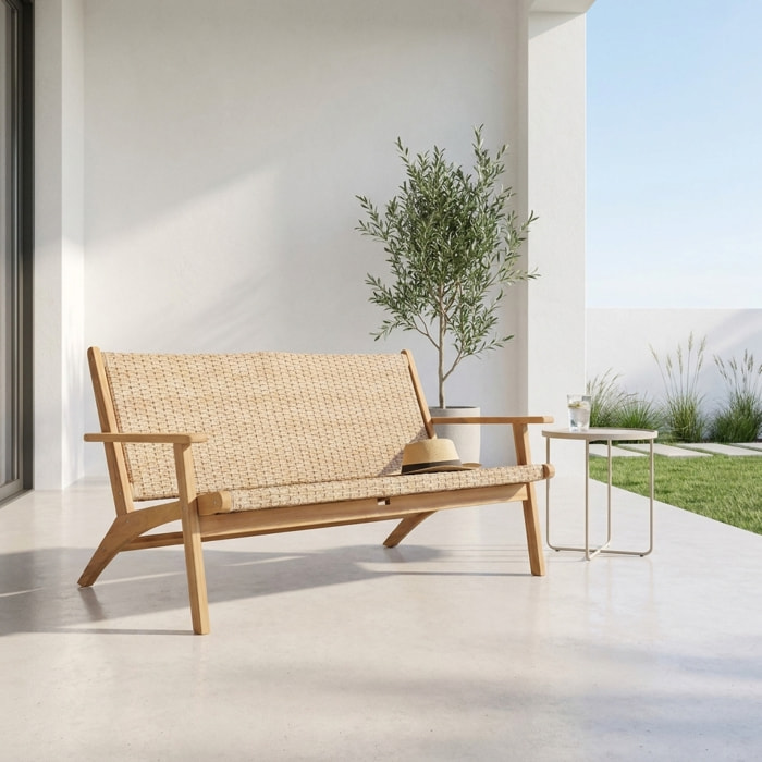 Banc de jardin bois d'acacia 2 places BELIZE
