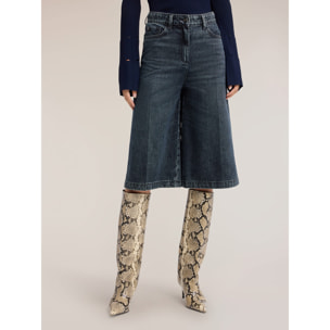 Motivi - Jeans culotte in denim blue washed - Blu