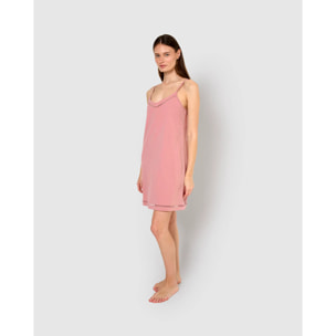 Camisón corto tirantes vainica malva