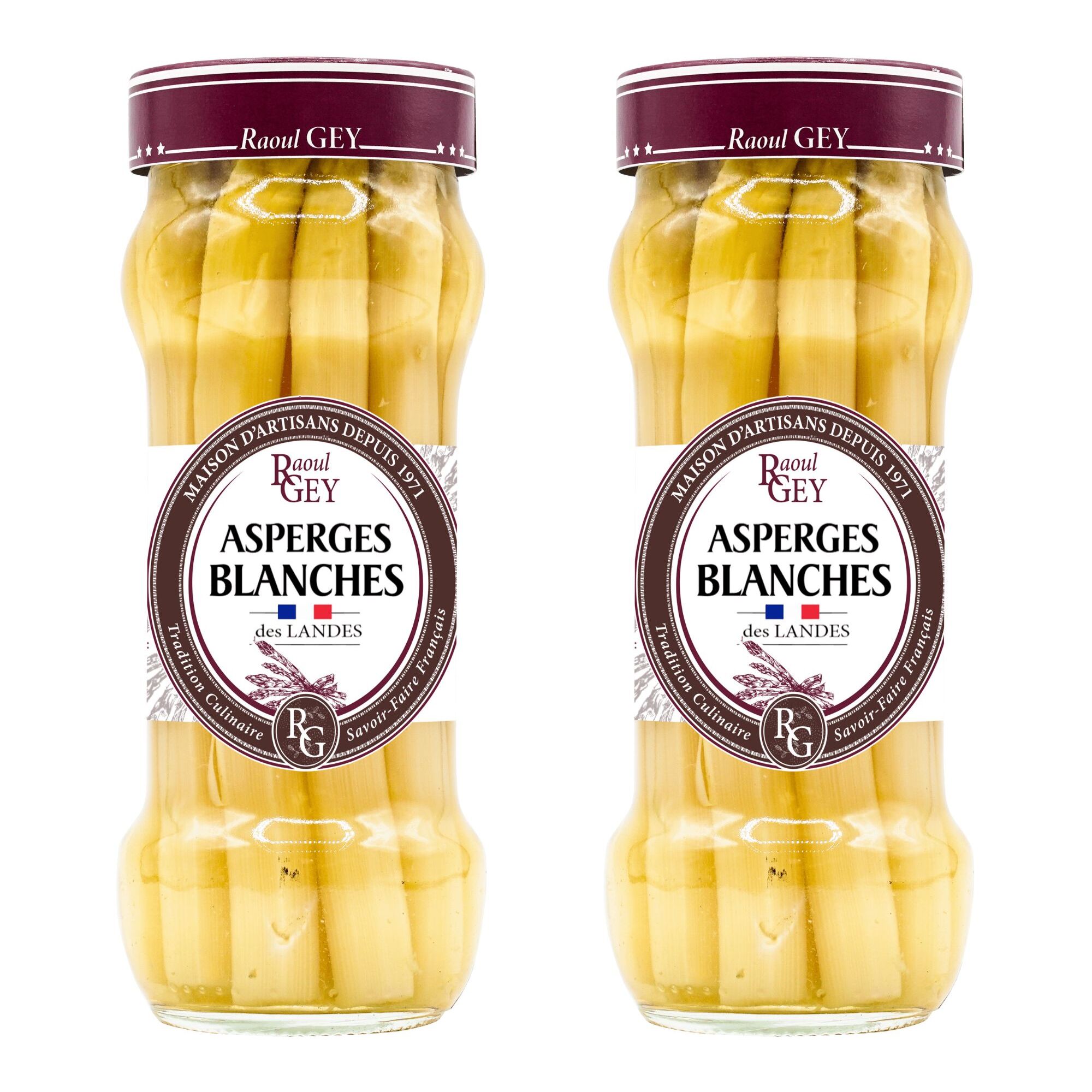 2 x Asperges Blanches des Landes - 2x37 cl - France - Raoul Gey