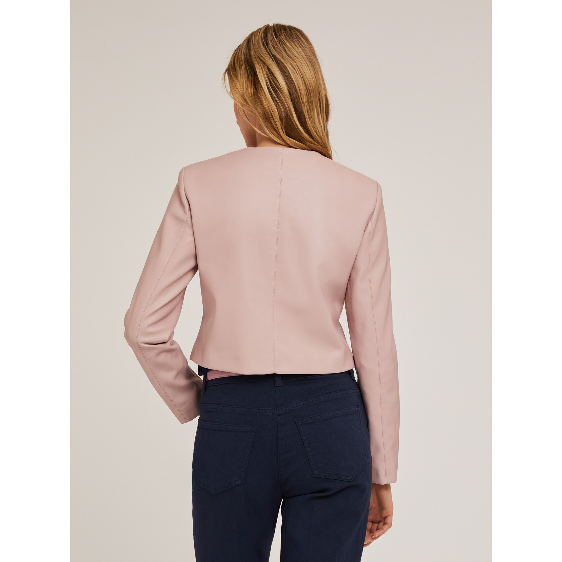 Motivi - Cazadora sin cuello en tejido revestido - Rosa