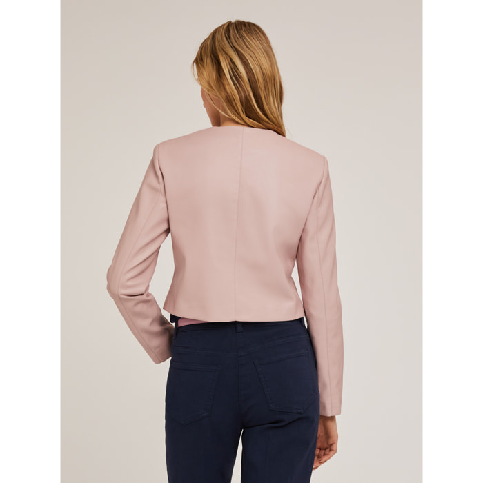 Motivi - Cazadora sin cuello en tejido revestido - Rosa