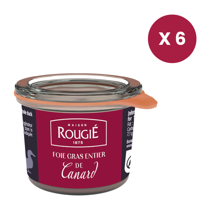 LOT DE 6 -Foie gras de canard entier 60g France