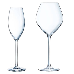 Set de platos 12 piezas Cheer Up Copas de vino 47cl  y Copas de Champan - Chef et Sommelier