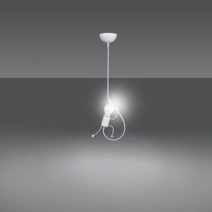 Lampada a sospensione BOBI bianca in acciaio