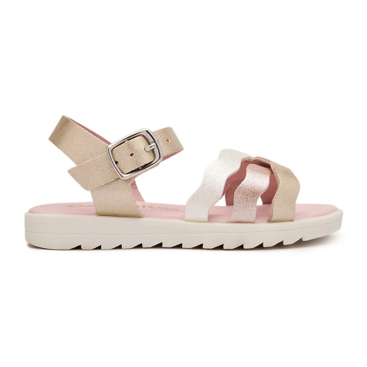 Sandalias Planas de Niña Planas en Dorado