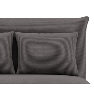 Lumi - Banquette convertible clic-clac 2 places en velours côtelé - Gris