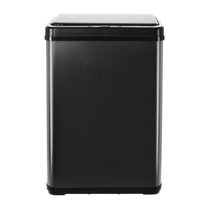 Cubo de basura inteligente sin patas, con sensor y apertura manual, negro