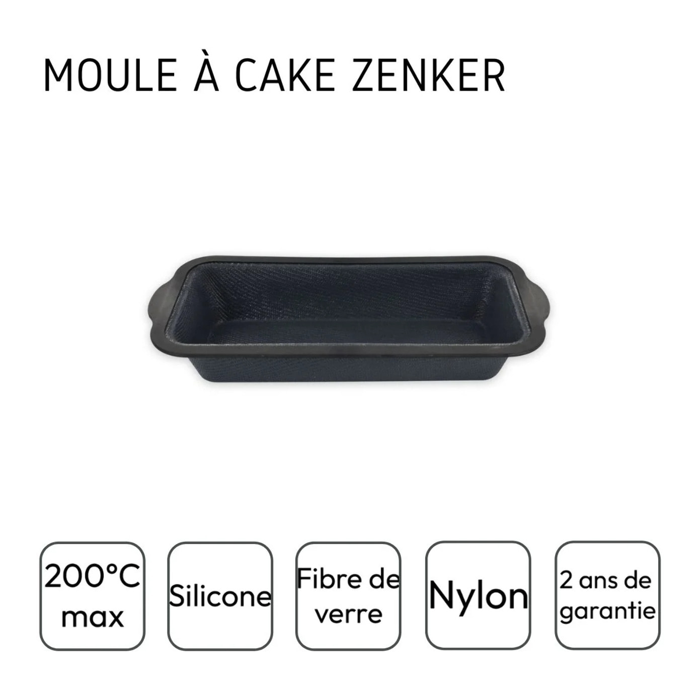 Lot de 2 moules à gâteaux 31,5/14,2 cm en silicone Silicone fibre de verre Silicone fibre de verre Zenker  Silicone fibre de verre