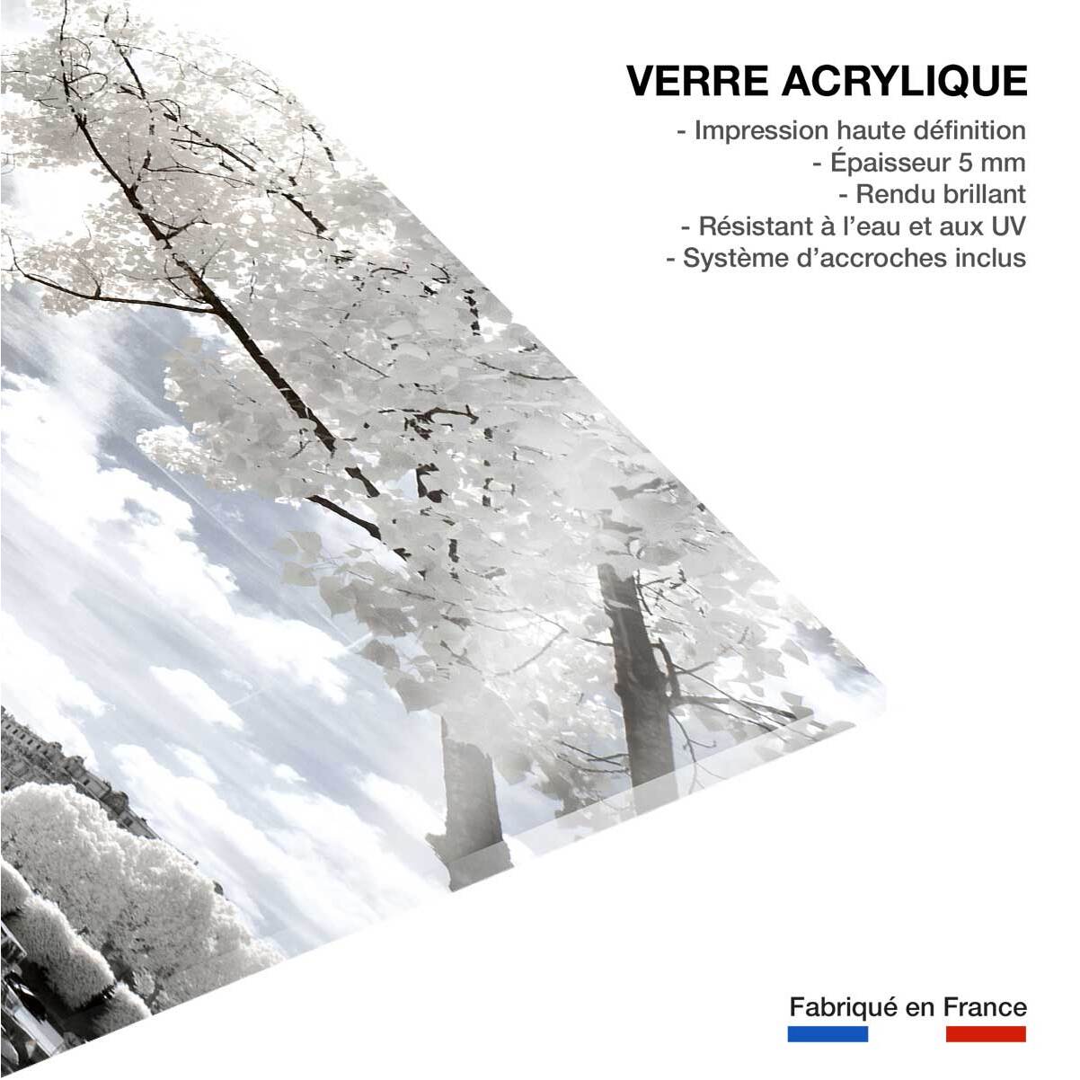 Tableau paris tour eiffel blanche  Tableau plexiglas