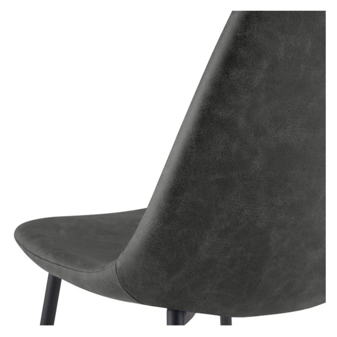 Lot de 2 chaises en cuir synthétique gris/noir - Henrik