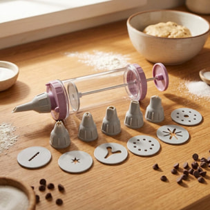 Seringue de pâtisserie et 6 embouts et 6 disques à motifs Zenker Sweet Sensation
