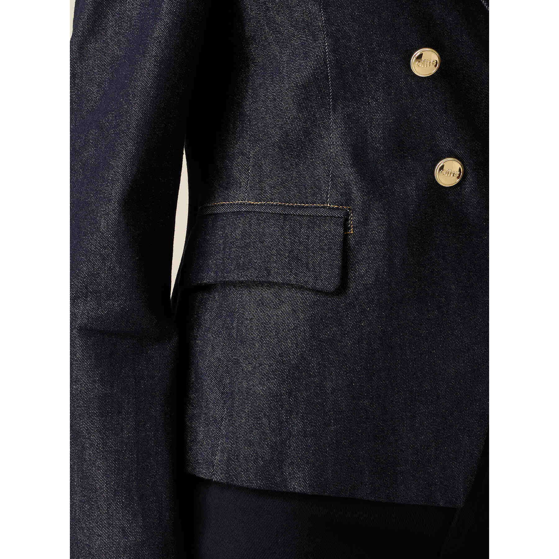 Oltre - Chaqueta cruzada de denim - Azul