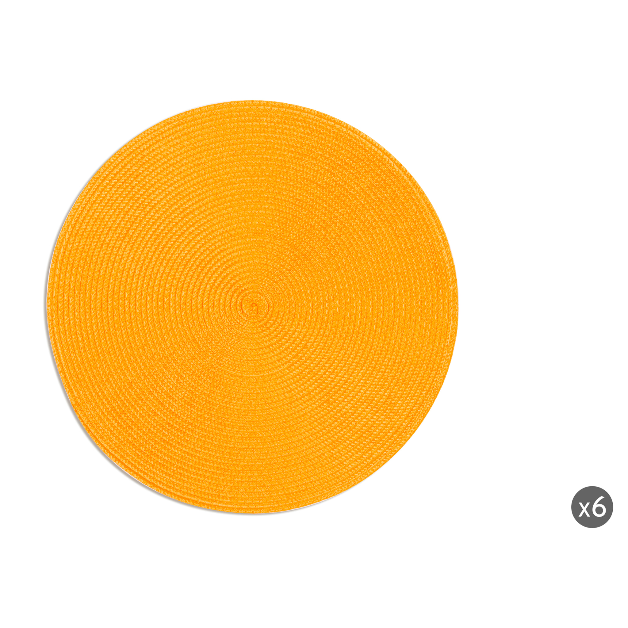 Set de 6 sets de table ronds Excelsa – Round, Polypropylène Jaune