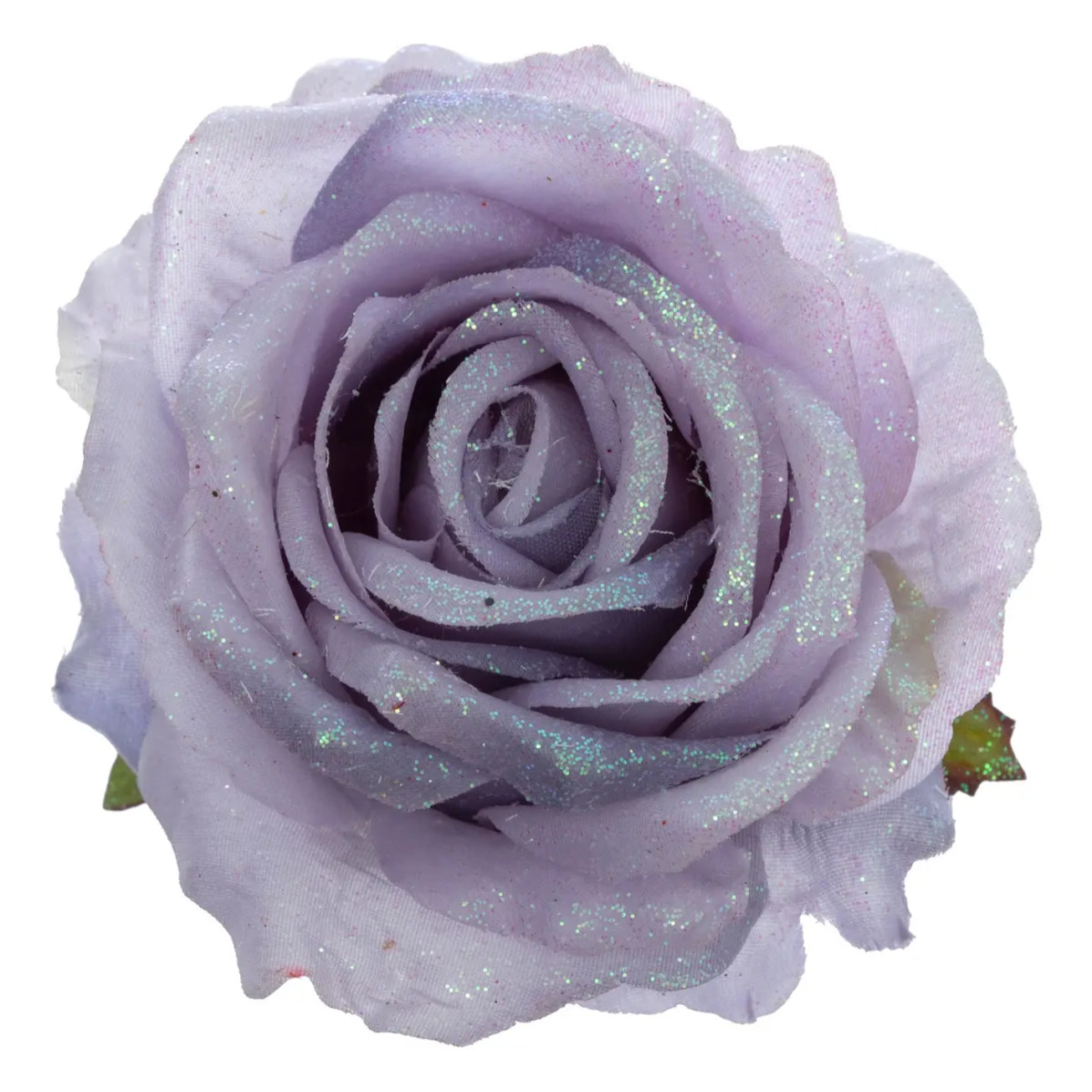 Décoration de sapin rose mauve pailletée 12cm