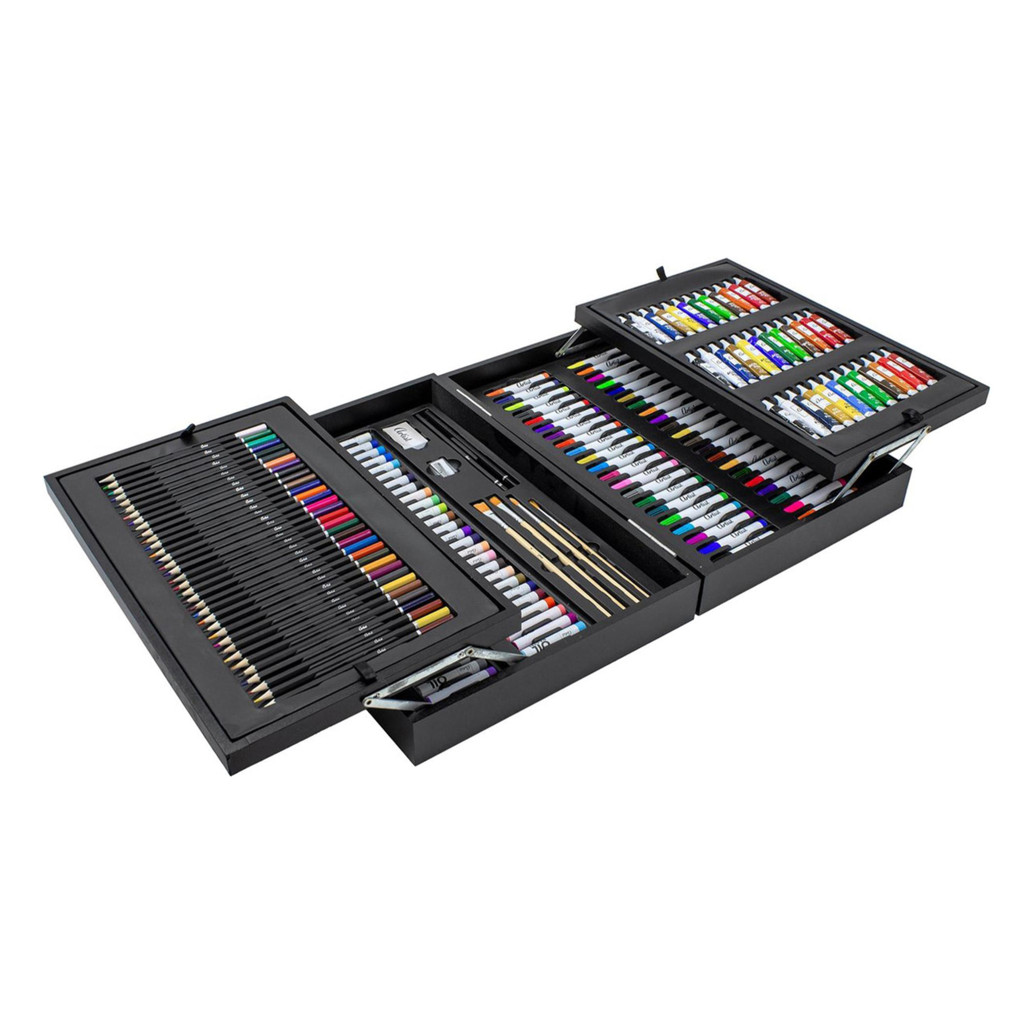 Set de pintura artística profesional en caja de madera 44,5x31x10cm