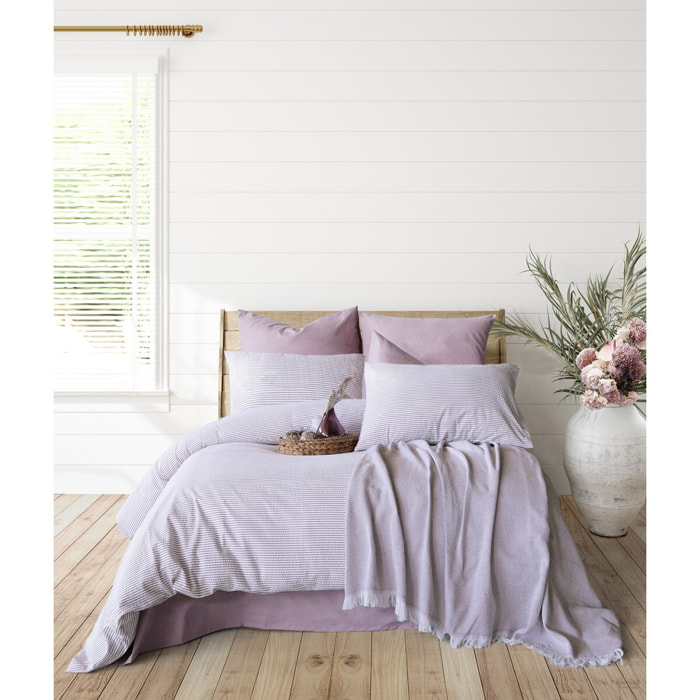 Parure housse de couette et taie(s) oreiller 100% Coton gauffre